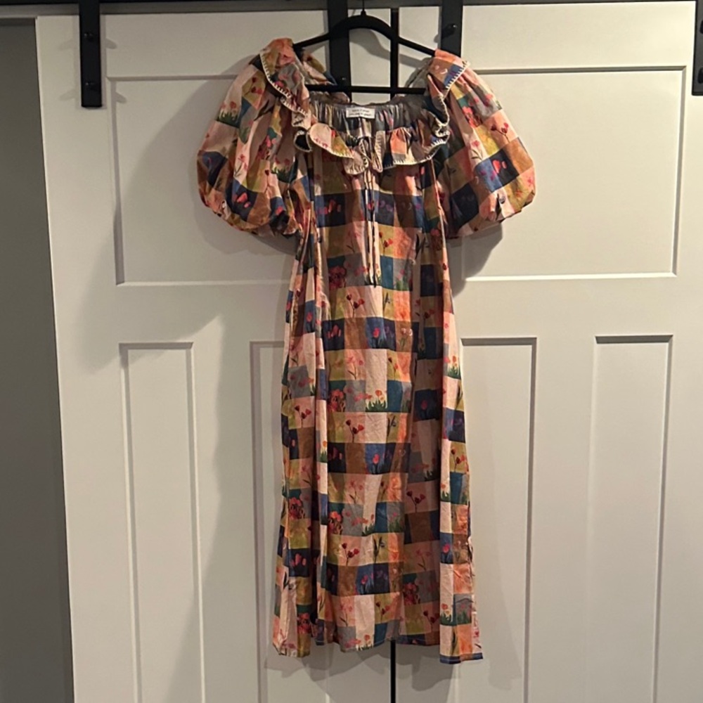 Multicolor Patchwork Midi Dress